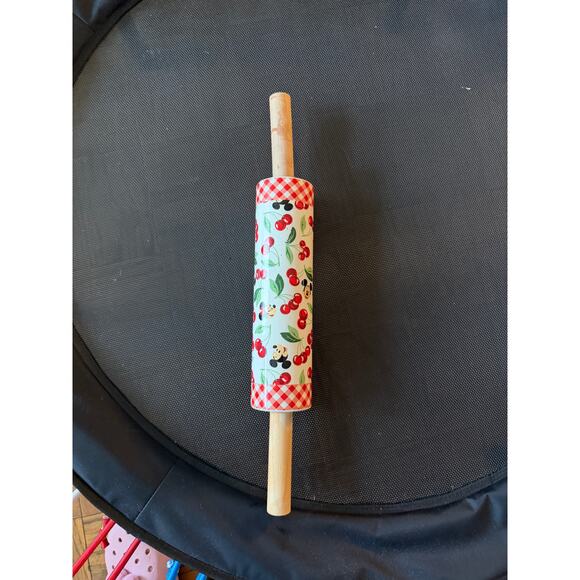Disney Parks Cherry Pie Collection Ceramic and Wood Rolling Pin Minnie Mouse. - Picture 2 of 2